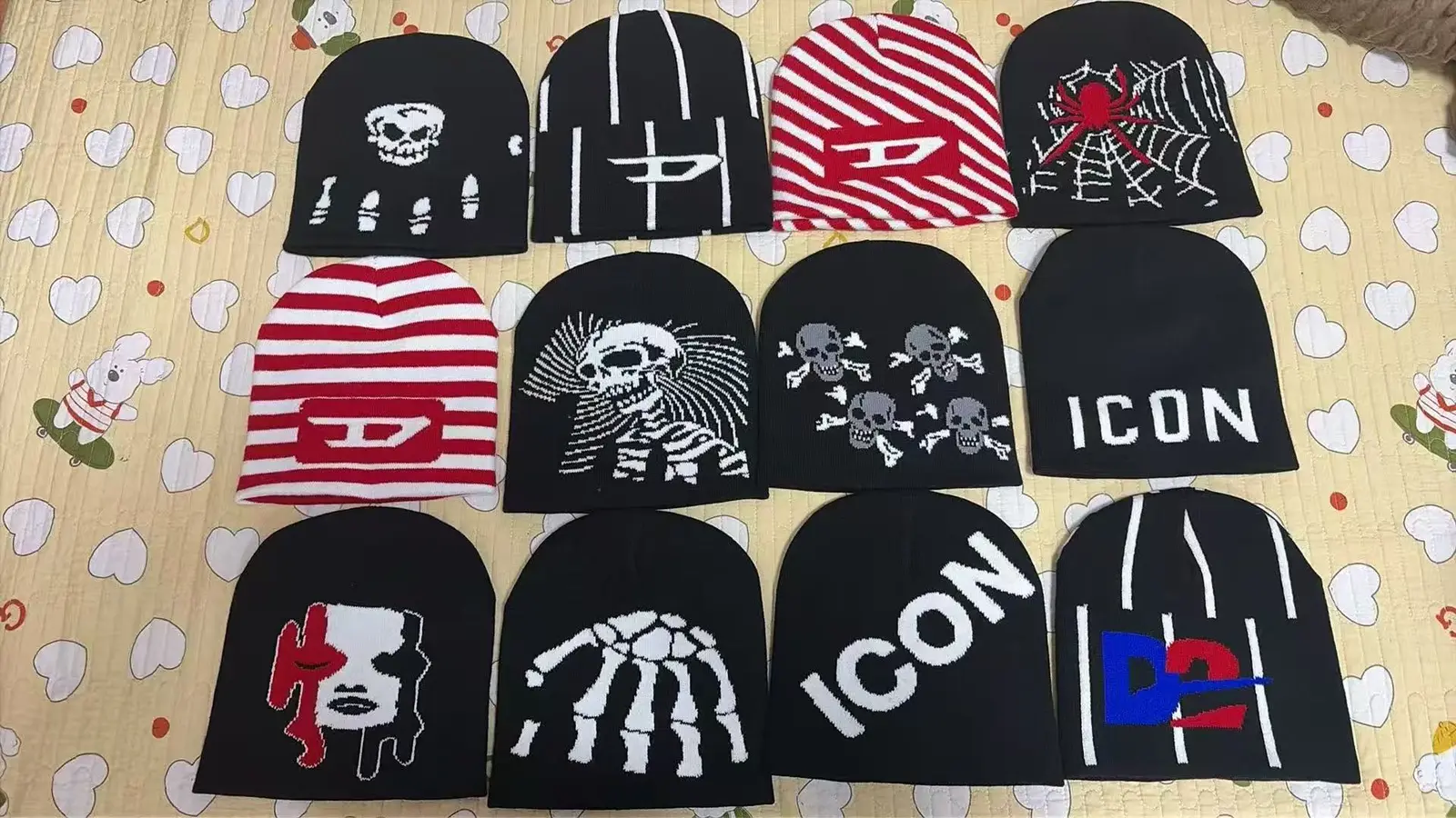Real wholesale knitted graphic beanie hat designs for Nigeria