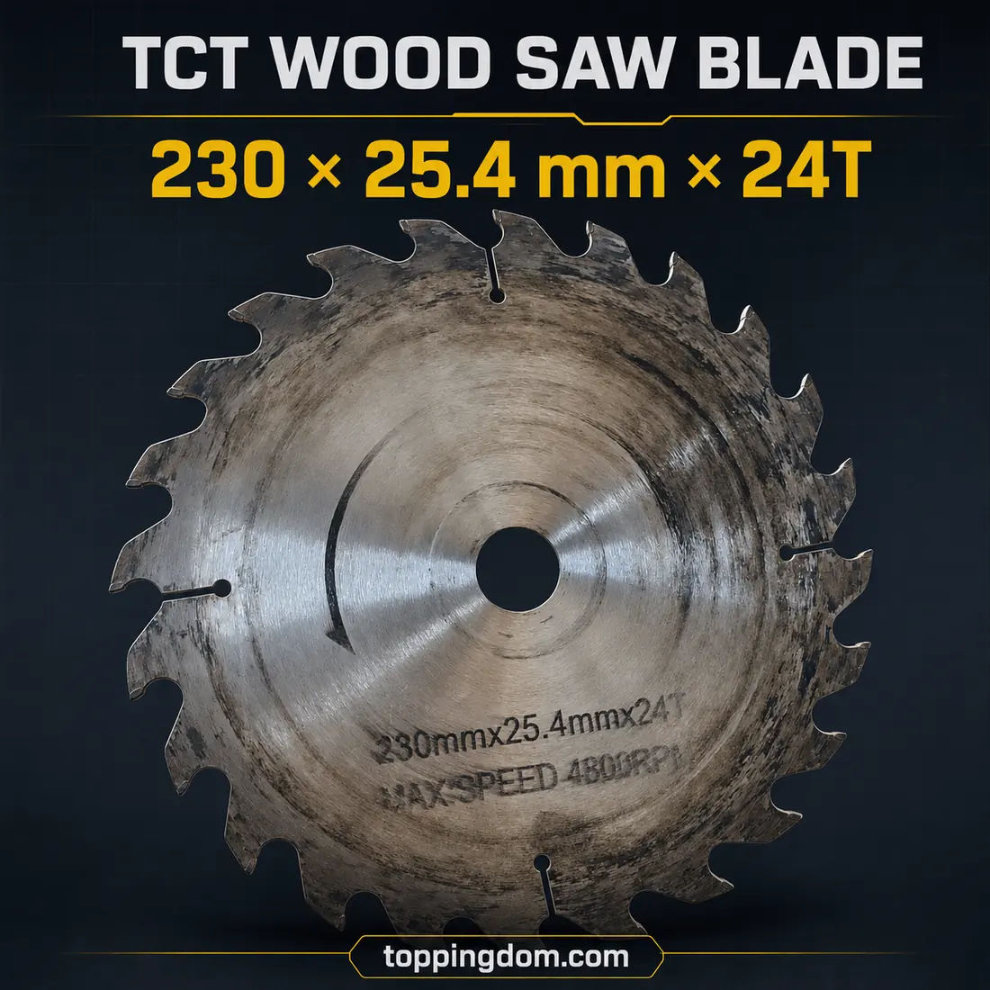 230 by 25.4 millimetre 24-tooth TCT wood circular saw blade