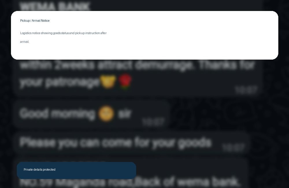 Pickup and arrival notification